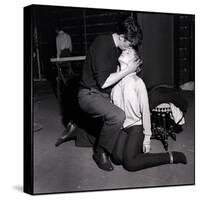 Alain Delon and Romy Schneider Kissing-Marcel Begoin-Stretched Canvas