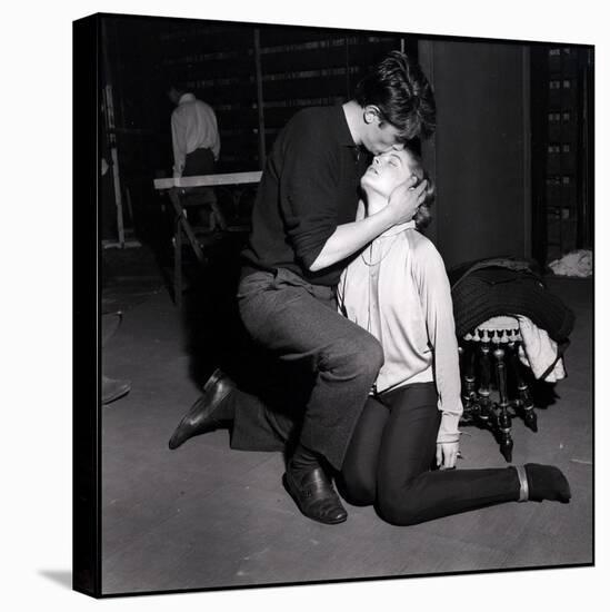 Alain Delon and Romy Schneider Kissing-Marcel Begoin-Stretched Canvas