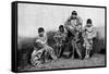 Alakaluf Fuegians, Dressed in Guanaco Skins, Chile, 1895-null-Framed Stretched Canvas