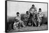 Alakaluf Fuegians, Dressed in Guanaco Skins, Chile, 1895-null-Framed Stretched Canvas