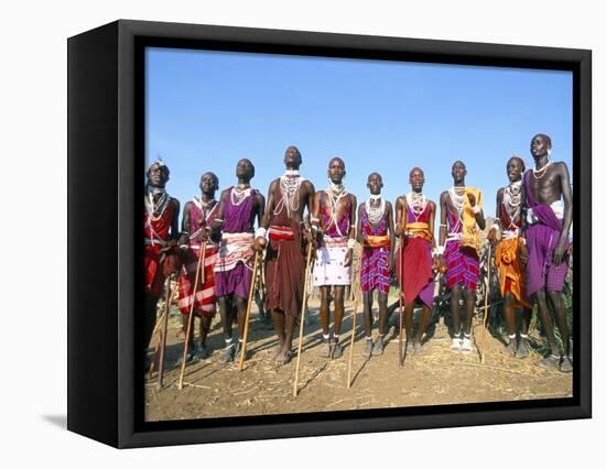 Alamal, Ritual Festival, Maasai Village (Manyatta), Rift Valley, Southeast Kenya-Bruno Barbier-Framed Stretched Canvas