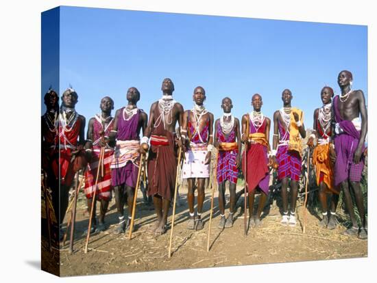 Alamal, Ritual Festival, Maasai Village (Manyatta), Rift Valley, Southeast Kenya-Bruno Barbier-Stretched Canvas