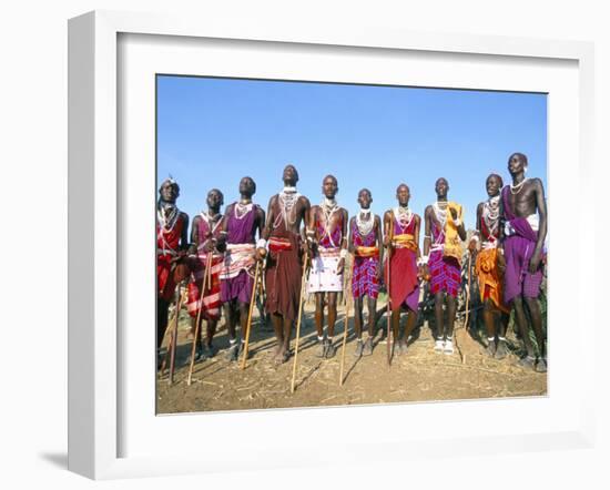 Alamal, Ritual Festival, Maasai Village (Manyatta), Rift Valley, Southeast Kenya-Bruno Barbier-Framed Photographic Print