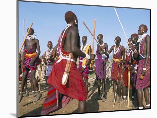 Alamal, Ritual Festival, Maasai Village (Manyatta), Rift Valley, Southeast Kenya-Bruno Barbier-Mounted Photographic Print