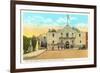 Alamo and Courtyard, San Antonio, Texas-null-Framed Art Print