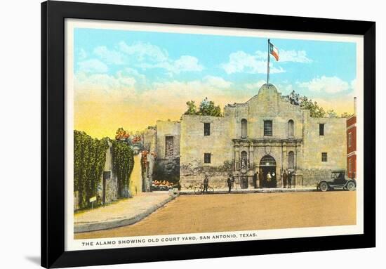 Alamo and Courtyard, San Antonio, Texas-null-Framed Art Print