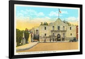 Alamo and Courtyard, San Antonio, Texas-null-Framed Art Print