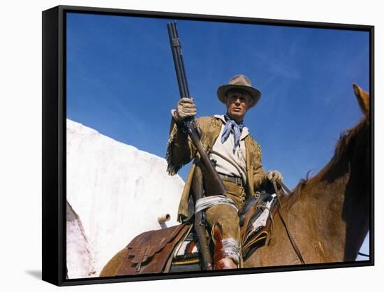 Alamo by JohnWayne with Richard Widmark, 1960 (photo)-null-Framed Stretched Canvas