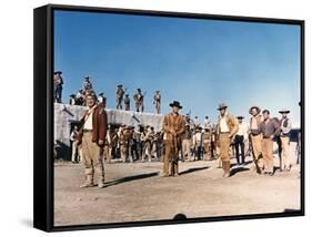 Alamo by JohnWayne with Richard Widmark and John Wayne, 1960 (photo)-null-Framed Stretched Canvas