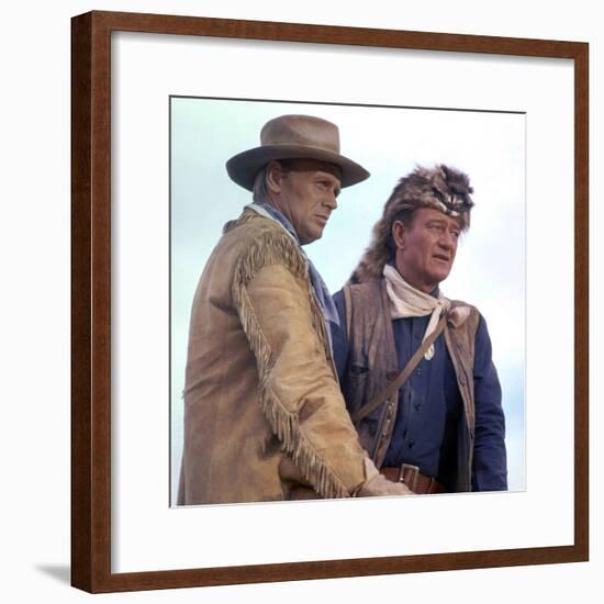 Alamo by JohnWayne with Richard Widmark and John Wayne, 1960 (photo)-null-Framed Photo