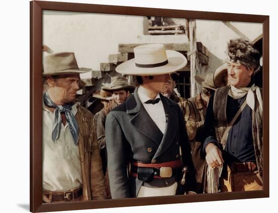 Alamo by JohnWayne with Richard Widmark, John Wayne and Laurence Harvey, 1960 (photo)-null-Framed Photo