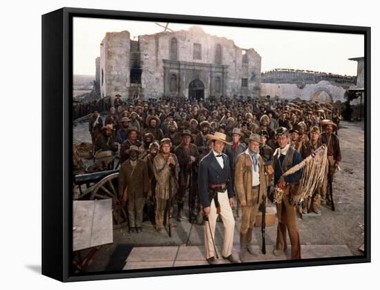 Alamo by JohnWayne with Richard Widmark, John Wayne and Laurence Harvey, 1960 (photo)-null-Framed Stretched Canvas