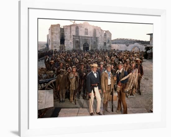 Alamo by JohnWayne with Richard Widmark, John Wayne and Laurence Harvey, 1960 (photo)-null-Framed Photo