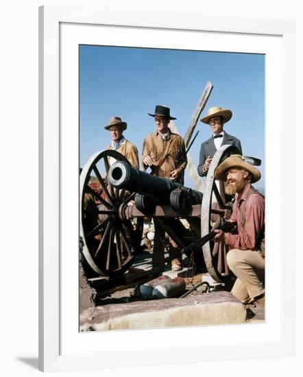 Alamo by JohnWayne with Richard Widmark, John Wayne and Laurence Harvey, 1960 (photo)-null-Framed Photo