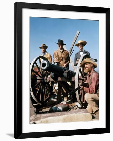 Alamo by JohnWayne with Richard Widmark, John Wayne and Laurence Harvey, 1960 (photo)-null-Framed Photo