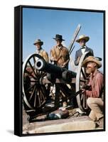 Alamo by JohnWayne with Richard Widmark, John Wayne and Laurence Harvey, 1960 (photo)-null-Framed Stretched Canvas