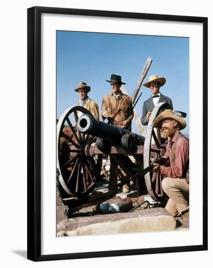 Alamo by JohnWayne with Richard Widmark, John Wayne and Laurence Harvey, 1960 (photo)-null-Framed Photo