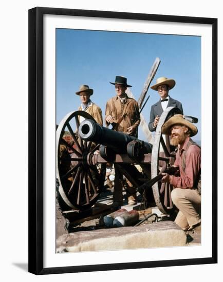 Alamo by JohnWayne with Richard Widmark, John Wayne and Laurence Harvey, 1960 (photo)-null-Framed Photo