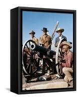 Alamo by JohnWayne with Richard Widmark, John Wayne and Laurence Harvey, 1960 (photo)-null-Framed Stretched Canvas