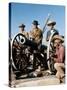 Alamo by JohnWayne with Richard Widmark, John Wayne and Laurence Harvey, 1960 (photo)-null-Stretched Canvas