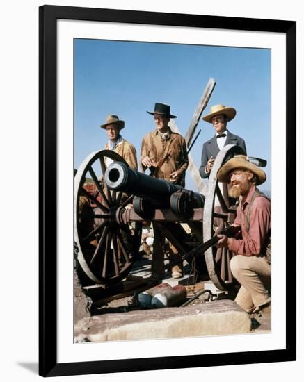 Alamo by JohnWayne with Richard Widmark, John Wayne and Laurence Harvey, 1960 (photo)-null-Framed Photo