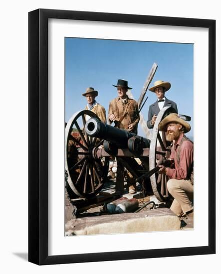 Alamo by JohnWayne with Richard Widmark, John Wayne and Laurence Harvey, 1960 (photo)-null-Framed Photo