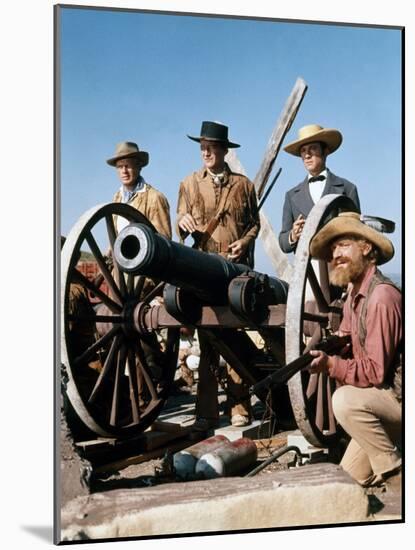 Alamo by JohnWayne with Richard Widmark, John Wayne and Laurence Harvey, 1960 (photo)-null-Mounted Photo
