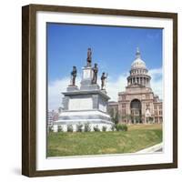 Alamo Monument and the State Capitol in Austin, Texas, United States of America, North America-David Lomax-Framed Photographic Print