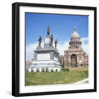 Alamo Monument and the State Capitol in Austin, Texas, United States of America, North America-David Lomax-Framed Photographic Print