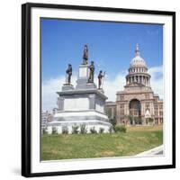 Alamo Monument and the State Capitol in Austin, Texas, United States of America, North America-David Lomax-Framed Photographic Print