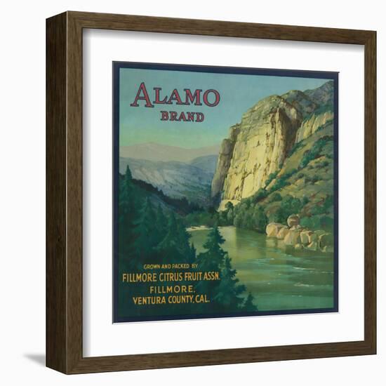 Alamo Orange Label - Fillmore, CA-Lantern Press-Framed Art Print