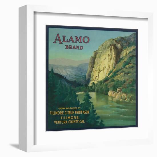 Alamo Orange Label - Fillmore, CA-Lantern Press-Framed Art Print