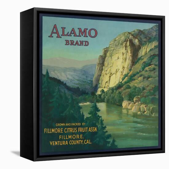 Alamo Orange Label - Fillmore, CA-Lantern Press-Framed Stretched Canvas