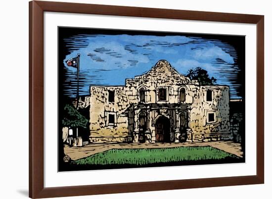 Alamo - Scratchboard-Lantern Press-Framed Art Print