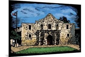 Alamo - Scratchboard-Lantern Press-Mounted Art Print