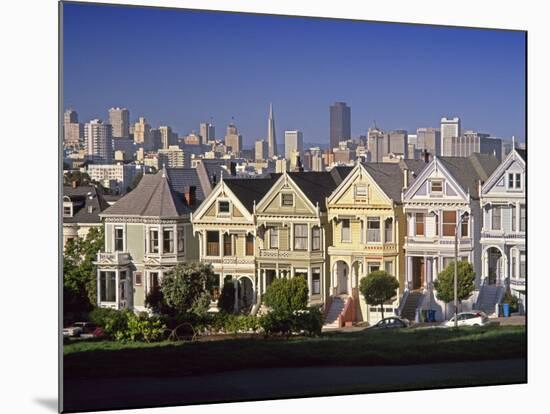 Alamo Square and City Skyline, San Francisco, California Usa-Gavin Hellier-Mounted Photographic Print