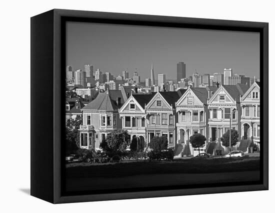 Alamo Square and City Skyline, San Francisco, California Usa-Gavin Hellier-Framed Stretched Canvas