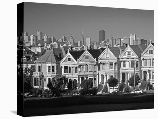 Alamo Square and City Skyline, San Francisco, California Usa-Gavin Hellier-Stretched Canvas