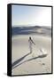 Alamogordo, New Mexico. Woman Walking in White Sands National Monument-Julien McRoberts-Framed Stretched Canvas