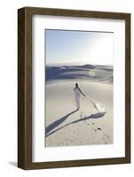 Alamogordo, New Mexico. Woman Walking in White Sands National Monument-Julien McRoberts-Framed Photographic Print