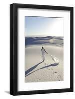 Alamogordo, New Mexico. Woman Walking in White Sands National Monument-Julien McRoberts-Framed Photographic Print