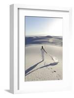 Alamogordo, New Mexico. Woman Walking in White Sands National Monument-Julien McRoberts-Framed Photographic Print