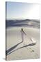 Alamogordo, New Mexico. Woman Walking in White Sands National Monument-Julien McRoberts-Stretched Canvas