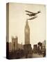 Alan Cobham Coming in to Land on the Thames at Westminster, London, 1926-English Photographer-Stretched Canvas