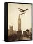 Alan Cobham Coming in to Land on the Thames at Westminster, London, 1926-English Photographer-Framed Stretched Canvas