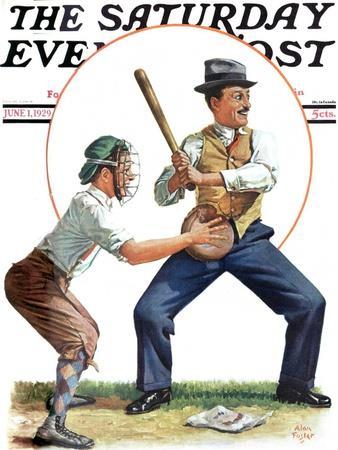 "Dad at Bat," Saturday Evening Post Cover, June 1, 1929