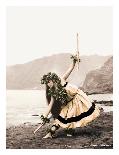 Pua with Sticks, Hawaiian Hula Dancer-Alan Houghton-Framed Art Print