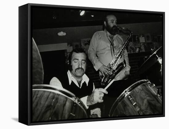 Alan Jackson (Drums) and Don Weller (Saxophone) Playing at the Bell, Codicote, Hertfordshire, 1980-Denis Williams-Framed Stretched Canvas