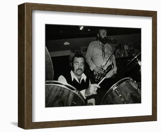 Alan Jackson (Drums) and Don Weller (Saxophone) Playing at the Bell, Codicote, Hertfordshire, 1980-Denis Williams-Framed Photographic Print