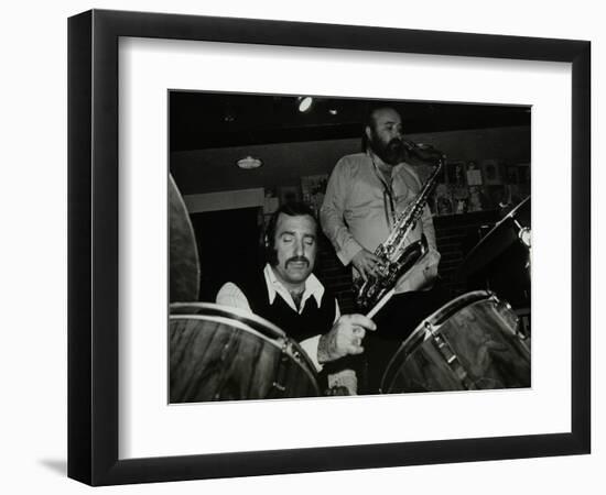 Alan Jackson (Drums) and Don Weller (Saxophone) Playing at the Bell, Codicote, Hertfordshire, 1980-Denis Williams-Framed Photographic Print